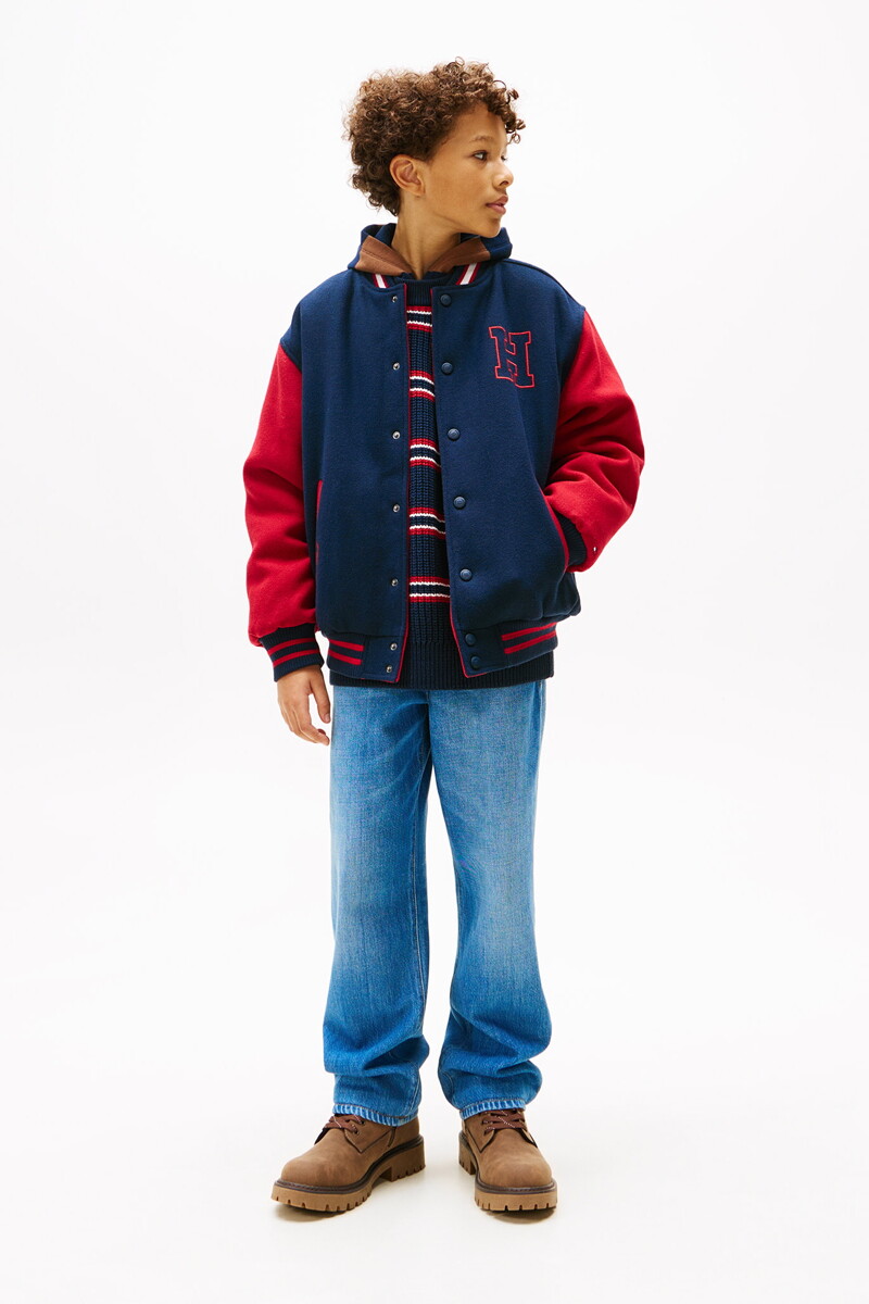 TOMMY HILFIGER KIDS 리버시블 그래픽 봄버 재킷