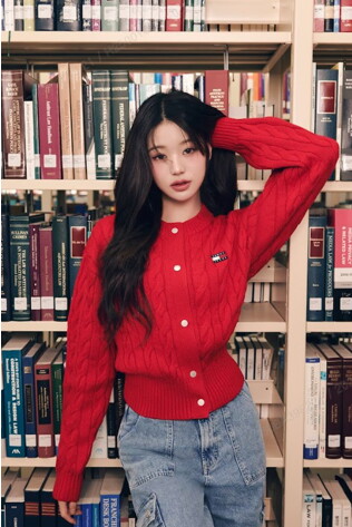 [장원영Pick] 케이블 배지 가디건