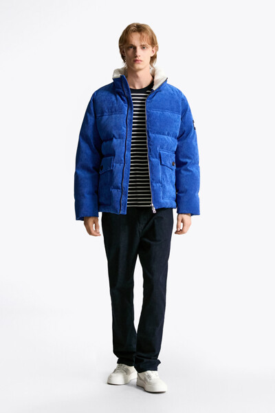 TOMMY HILFIGER MEN 코듀로이 후디 다운 - 페더 믹스 재킷