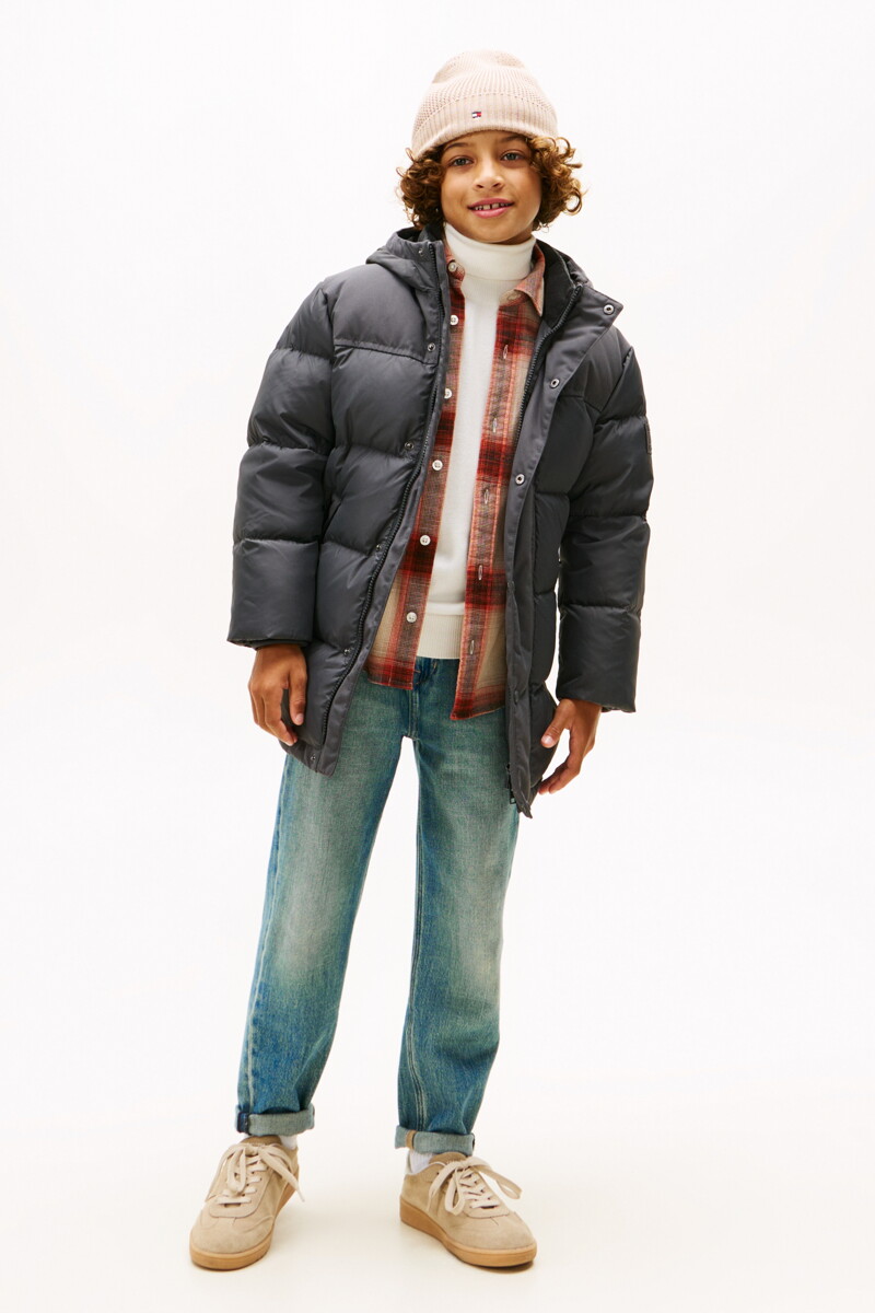 TOMMY HILFIGER KIDS 원단 배색 다운 파카