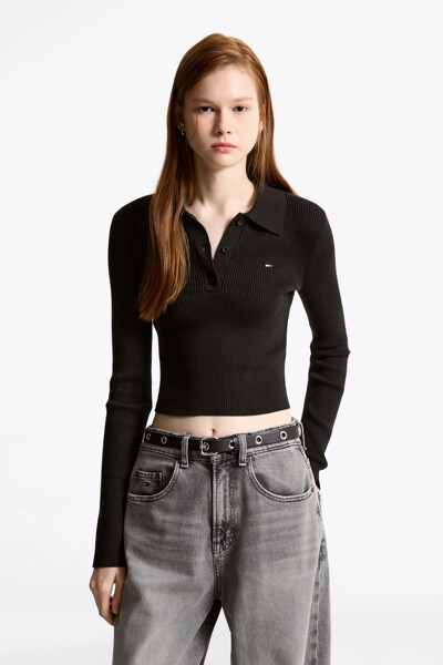 TOMMY JEANS 에센셜 폴로 스웨터