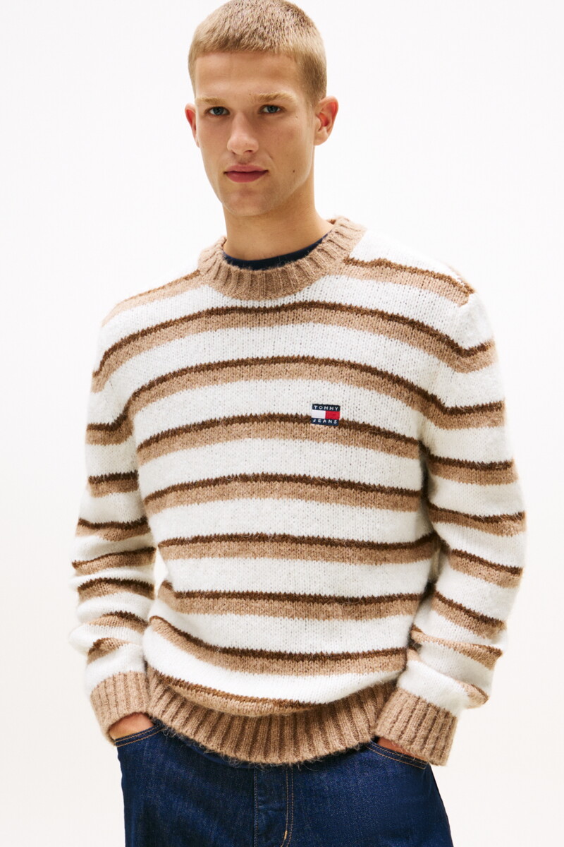 TOMMY JEANS 브러시 스트라이프 스웨터