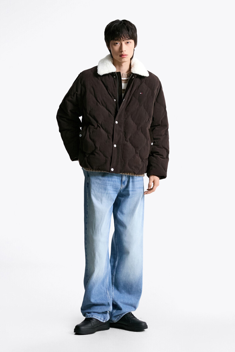 TOMMY JEANS 쉐르파 코듀로이 퀼팅 다운