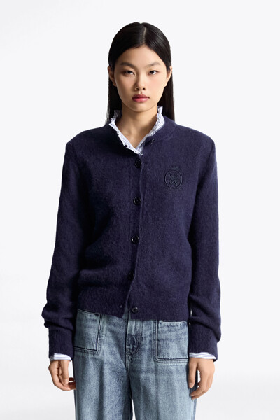 TOMMY HILFIGER WOMEN 알파카 블렌드 크루넥 가디건