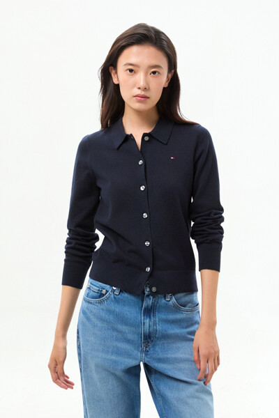 TOMMY HILFIGER WOMEN [기획] 코튼 블렌드 폴로 가디건
