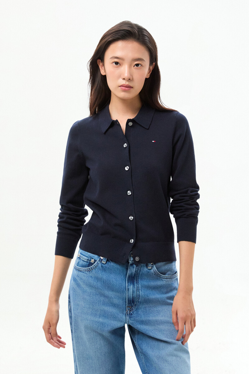 TOMMY HILFIGER WOMEN [기획] 코튼 블렌드 폴로 가디건