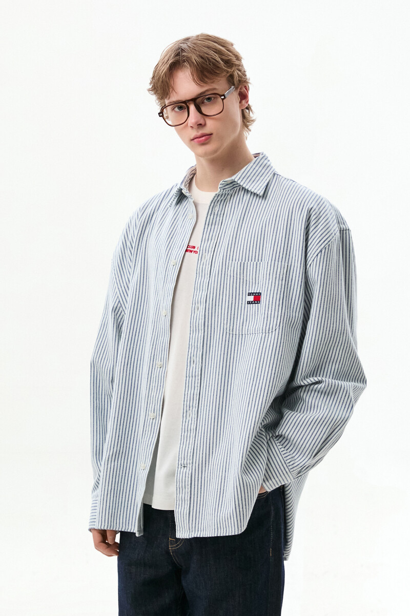 TOMMY JEANS 오버사이즈 스트라이프 셔츠