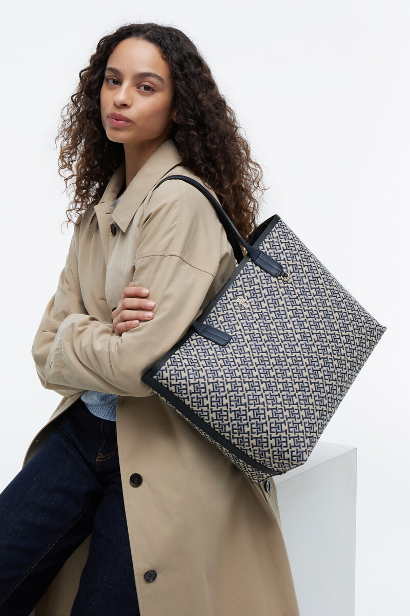TOMMY HILFIGER WOMEN TH 자카드 토트백