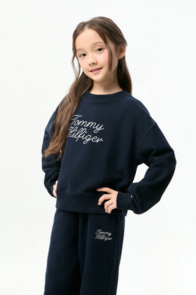 TOMMY HILFIGER KIDS 클래식 로고 크루넥 스웨트셔츠