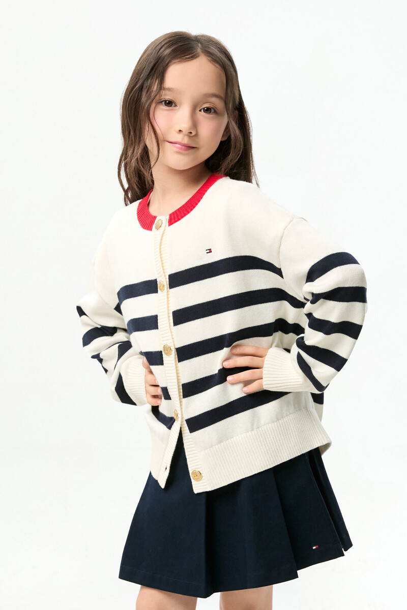 TOMMY HILFIGER KIDS 마린 스트라이프 가디건