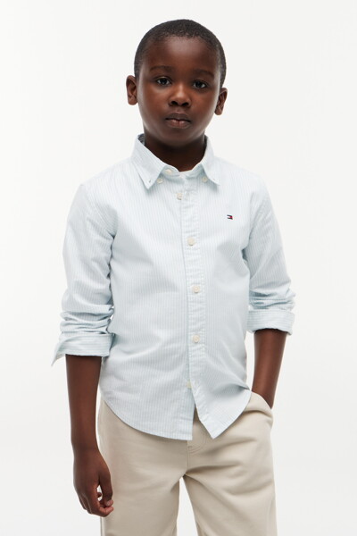 TOMMY HILFIGER KIDS 플래그 옥스포드 롱 슬리브 셔츠