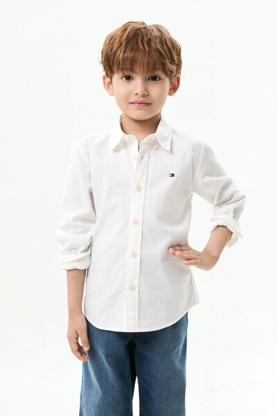 TOMMY HILFIGER KIDS 플래그 옥스포드 버튼 다운 셔츠