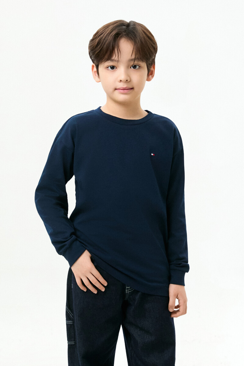 TOMMY HILFIGER KIDS 코튼 에센셜 롱슬리브 티셔츠