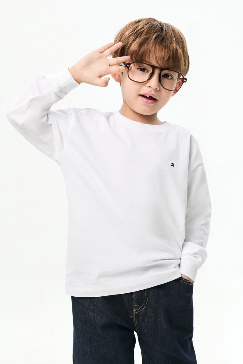 TOMMY HILFIGER KIDS 코튼 에센셜 롱슬리브 티셔츠