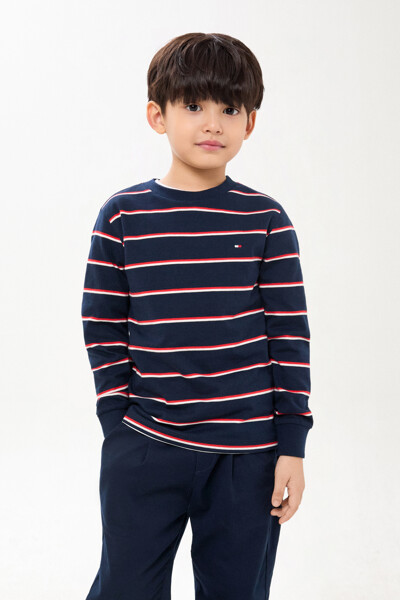 TOMMY HILFIGER KIDS 스트라이프 롱슬리브 티셔츠