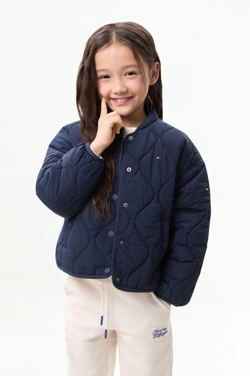 TOMMY HILFIGER KIDS 웨이브 퀼팅 재킷