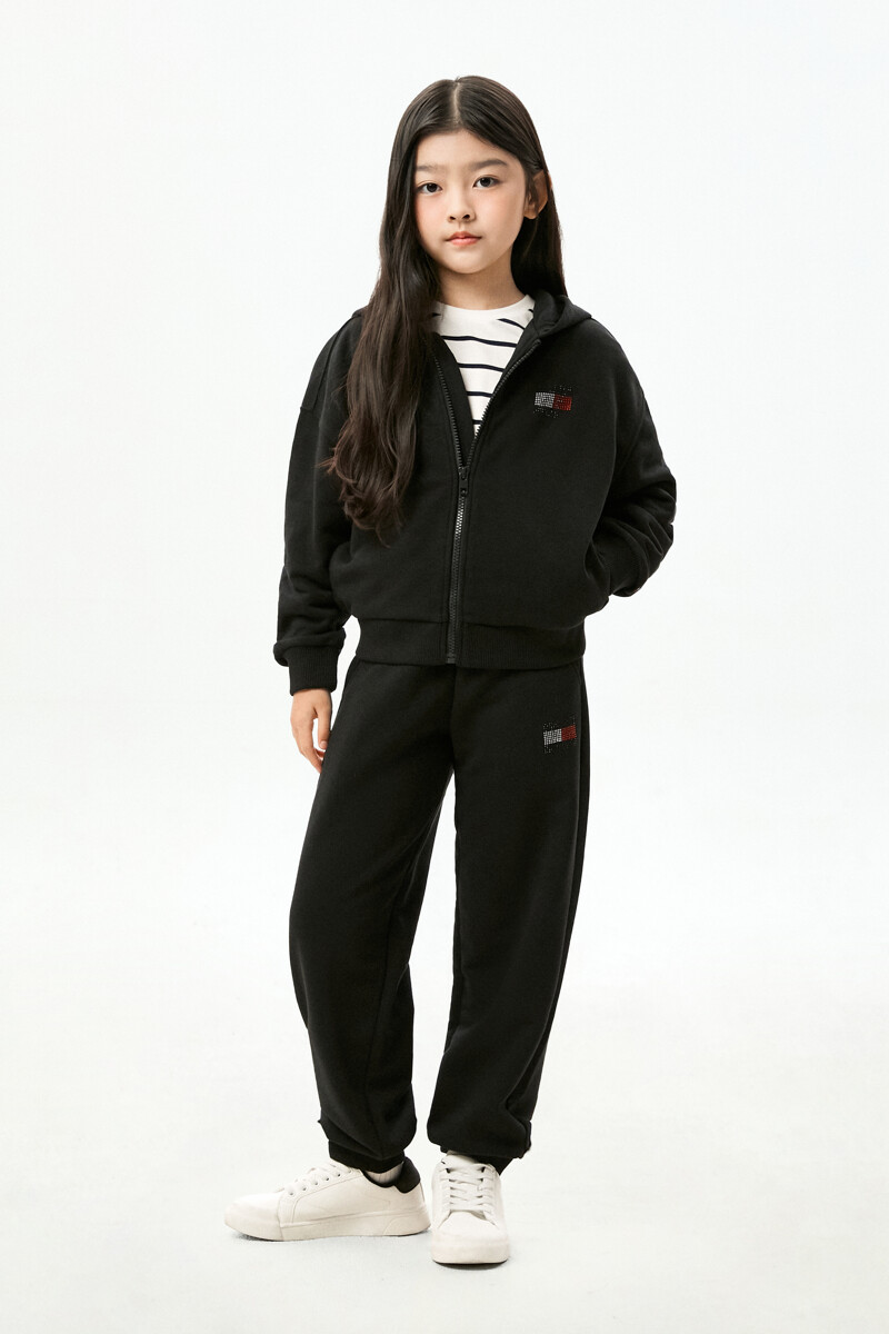 TOMMY HILFIGER KIDS 라인스톤 플래그 스웨트팬츠