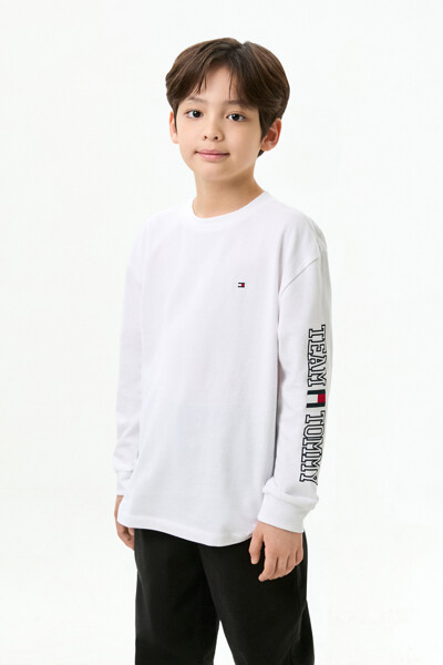TOMMY HILFIGER KIDS 슬리브 로고 그래픽 티셔츠