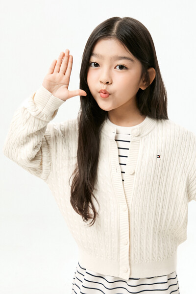 TOMMY HILFIGER KIDS 클래식 케이블 가디건