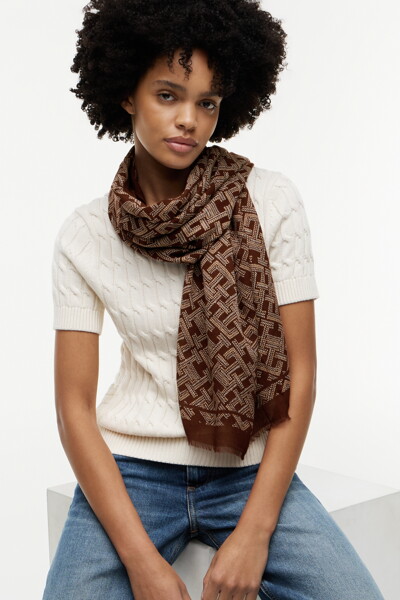 TOMMY HILFIGER WOMEN 코튼모달 모노그램 스카프