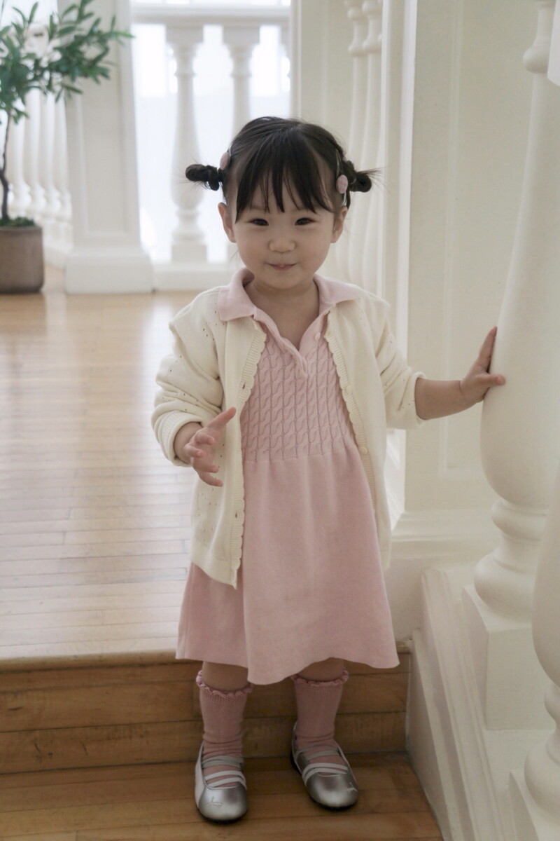 TOMMY HILFIGER KIDS [BABY] 케이블 폴로 스웨터 드레스