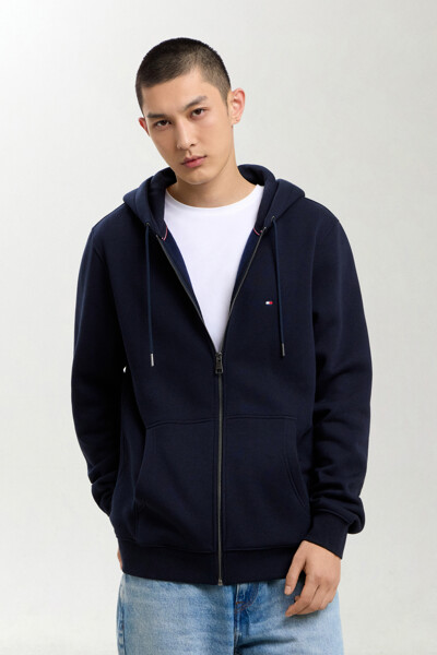 TOMMY HILFIGER MEN 플래그 로고 후디 집업