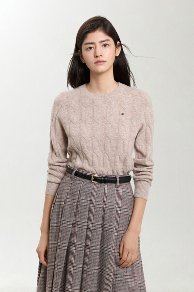 TOMMY HILFIGER WOMEN 소프트 케이블 크루넥 스웨터
