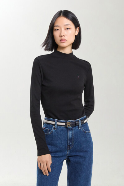 TOMMY HILFIGER WOMEN 슬림 핏 모크넥 롱슬리브