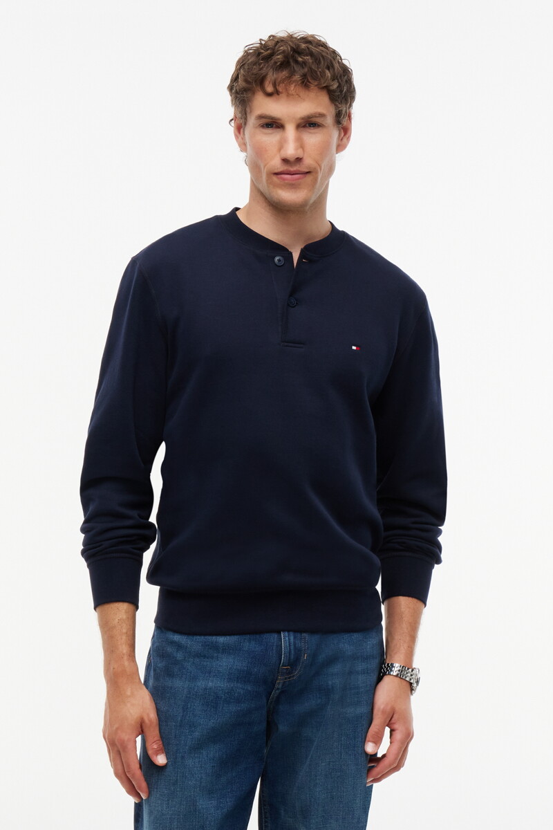 TOMMY HILFIGER MEN 에센셜 플리스 헨리넥 탑