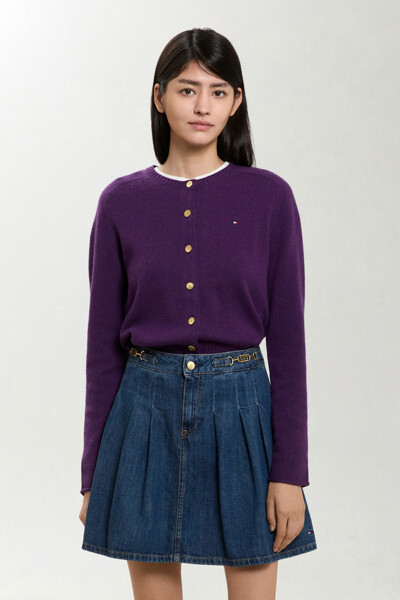 TOMMY HILFIGER WOMEN 소프트 크루넥 슬림핏 가디건