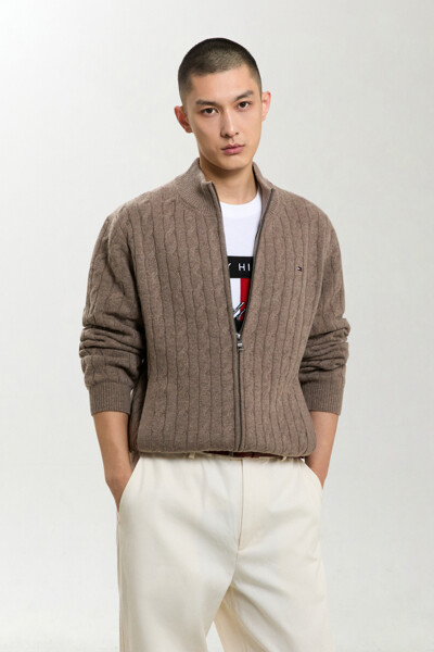 TOMMY HILFIGER MEN 케이블 집업 가디건
