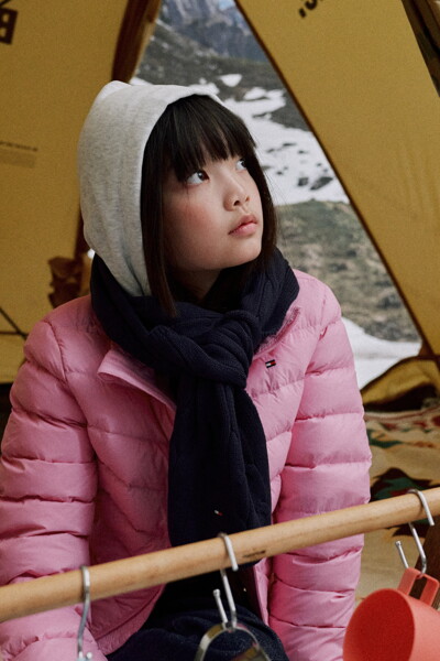 TOMMY HILFIGER KIDS 에센셜 케이블 머플러