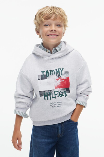TOMMY HILFIGER KIDS 플래그 그래피티 후디
