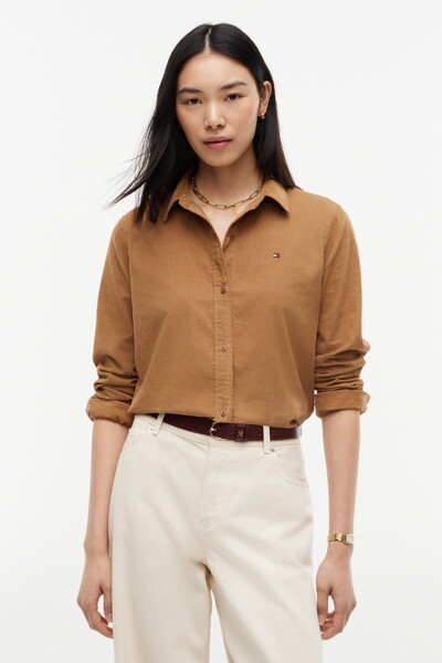 TOMMY HILFIGER WOMEN 세골 코듀로이 릴렉스 핏 셔츠
