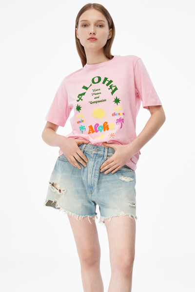 [FOURM THE STORE] 알로하 핑크 티셔츠